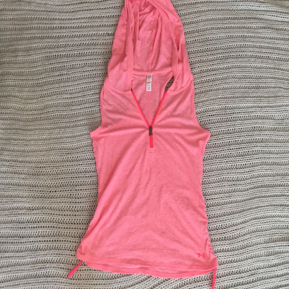 Under armour sleeveless hoodie racerback xs pink